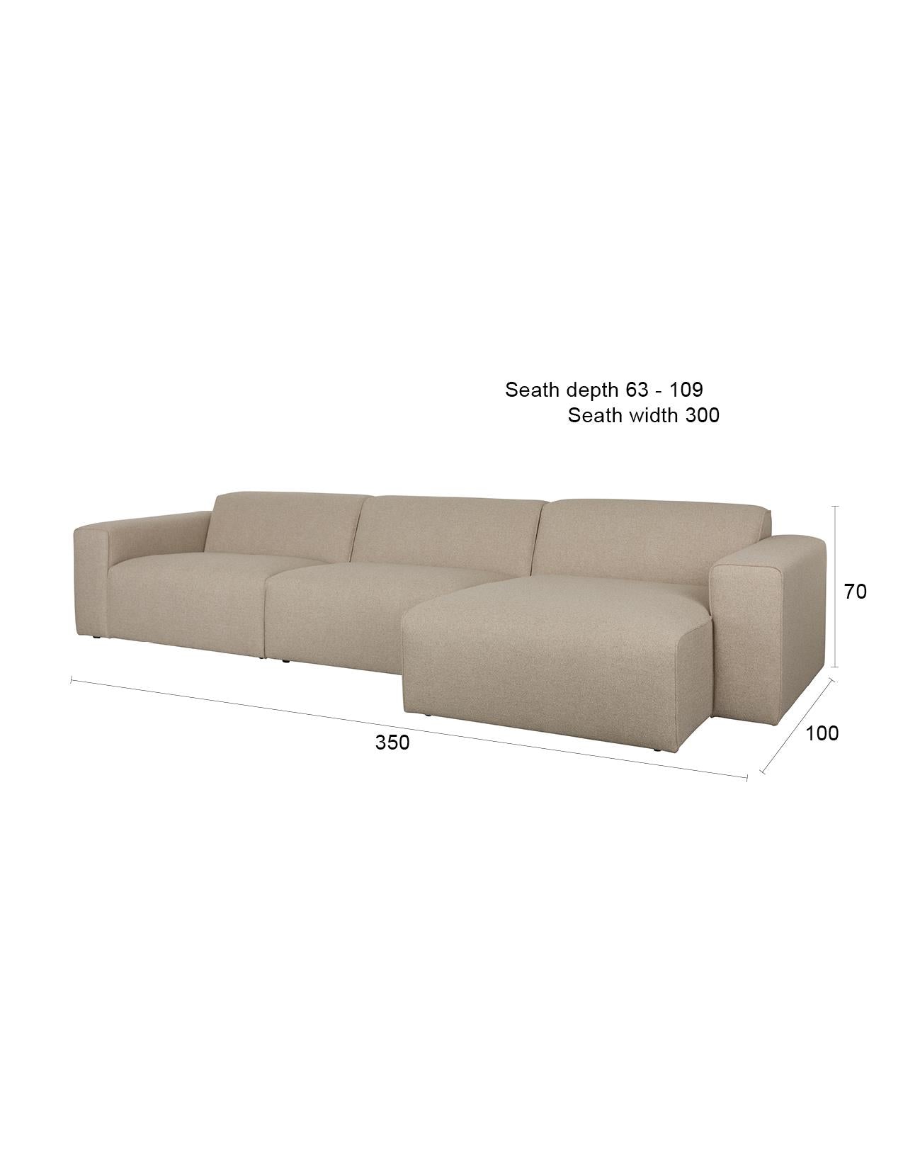 Sofa Sofie 4.5-seater Right Cappuccino