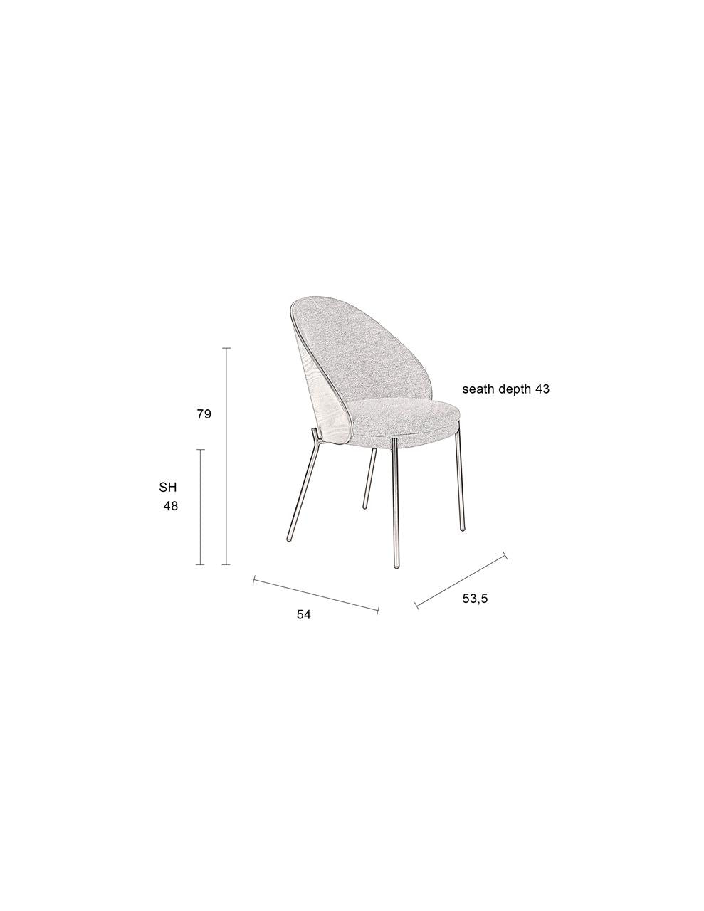 Dining chair brown Camille
