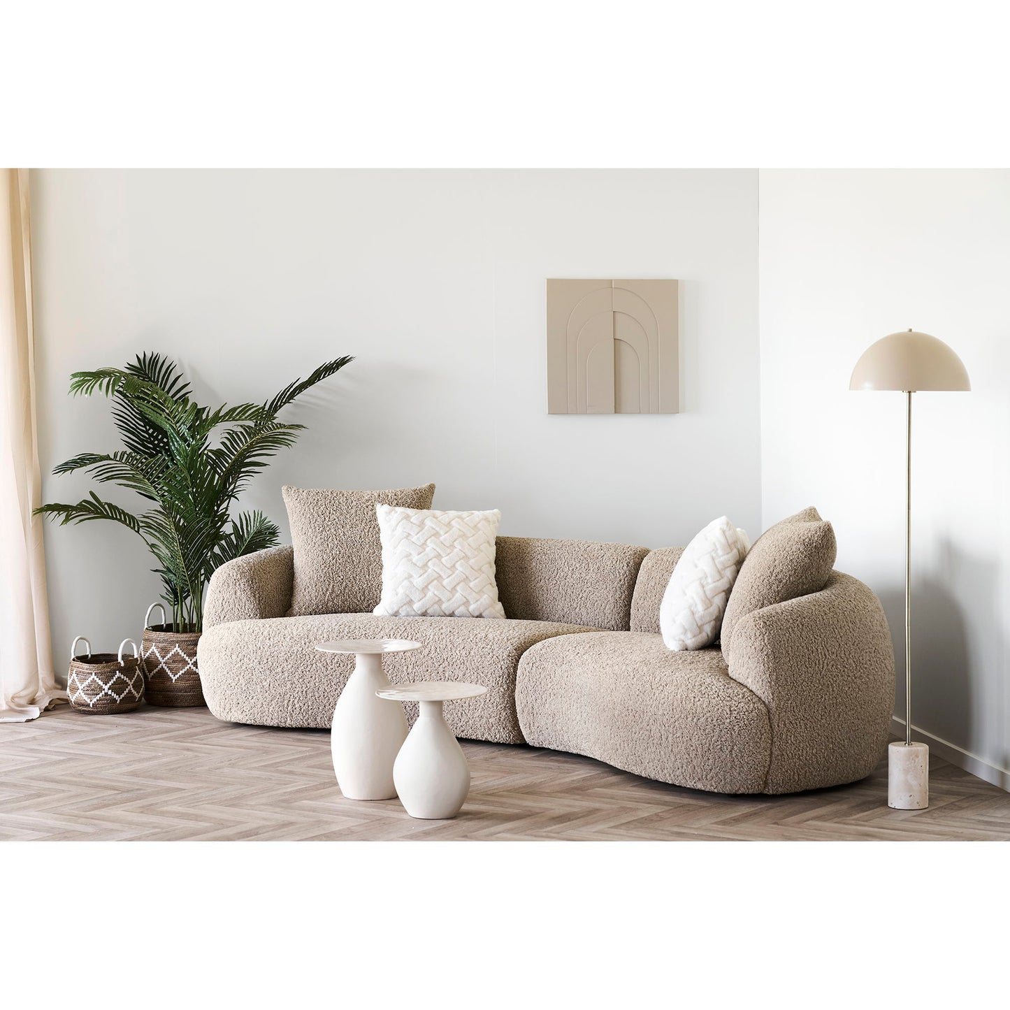 Sofa Estelle 4-seater Light Brown