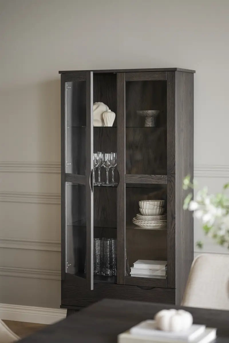 Briar Glass Cabinet Dark Brown