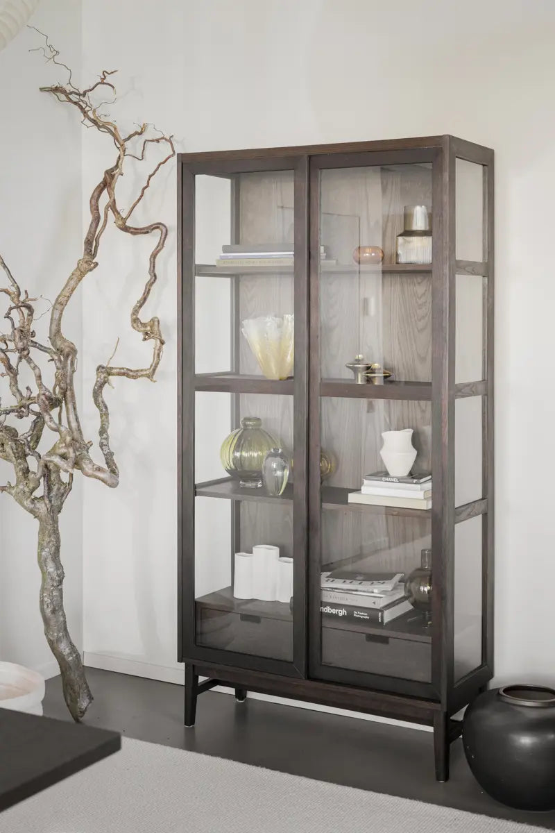 Hazel Glass Cabinet Brown