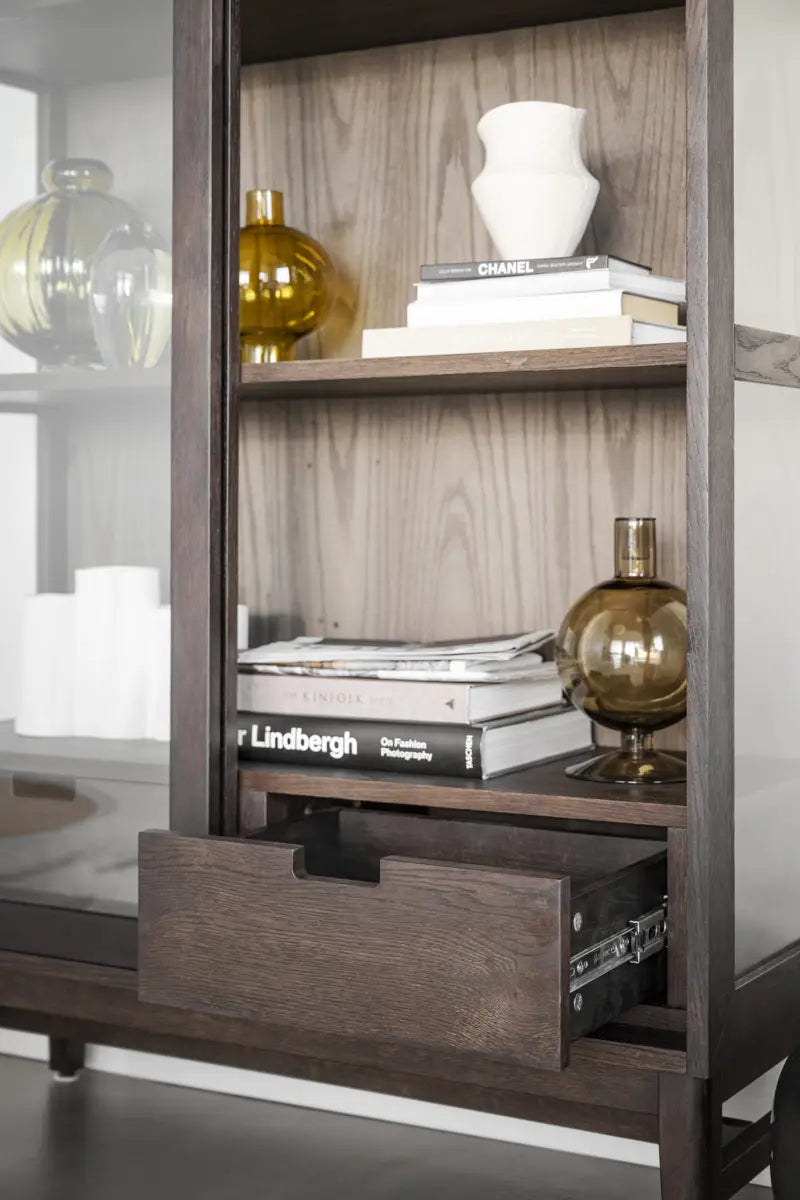 Hazel Glass Cabinet Brown