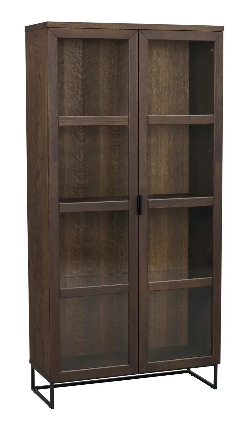 Laurel Glass Cabinet Brown/Black