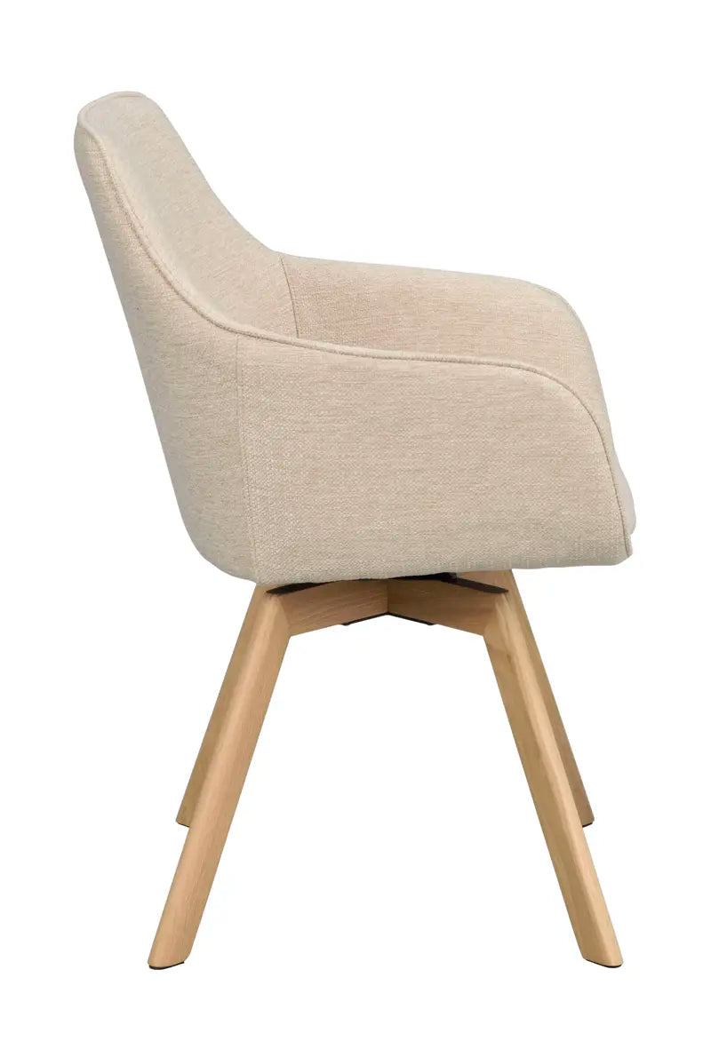 Grace Dining Chair Light Beige/Oak