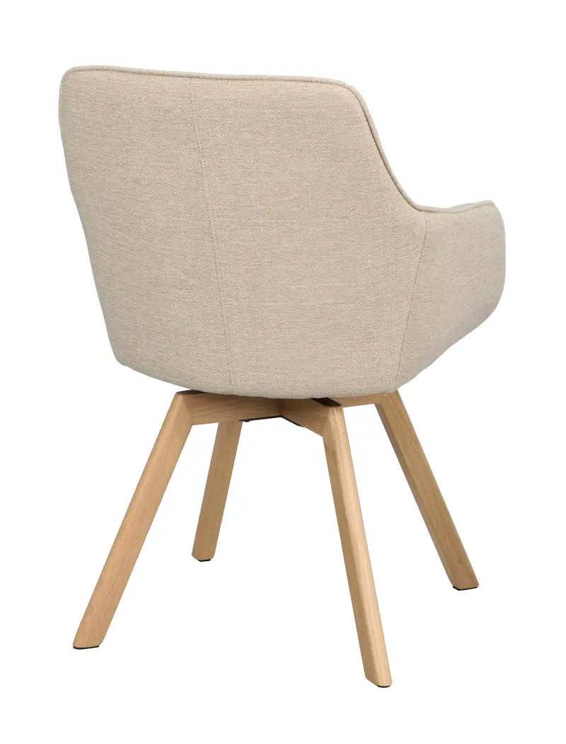 Grace Dining Chair Light Beige/Oak