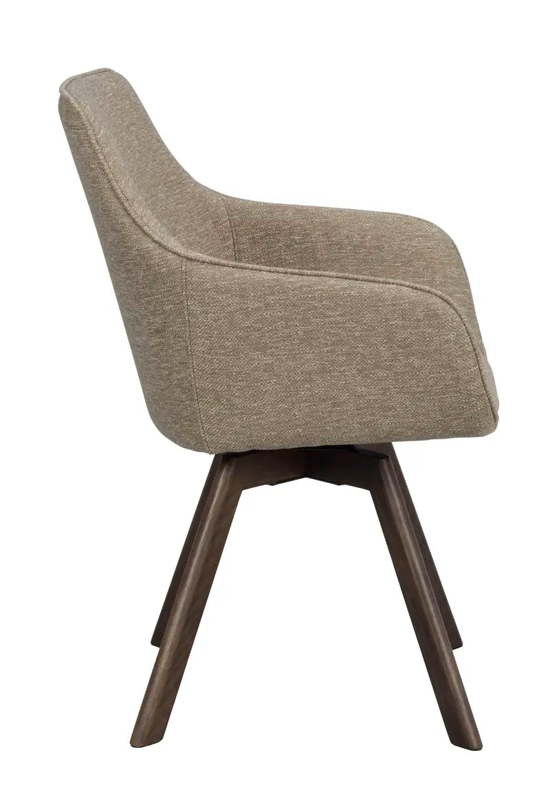Grace Dining Chair Dark Baige/Brown (Swivel)