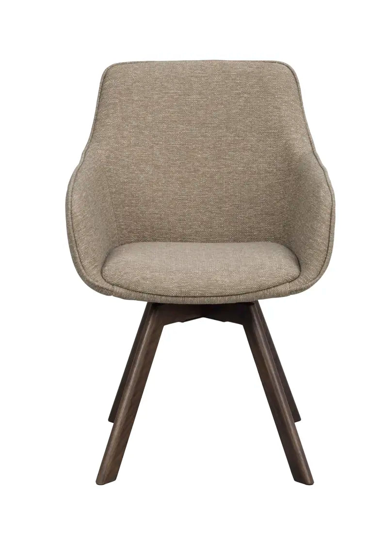 Grace Dining Chair Dark Baige/Brown (Swivel)