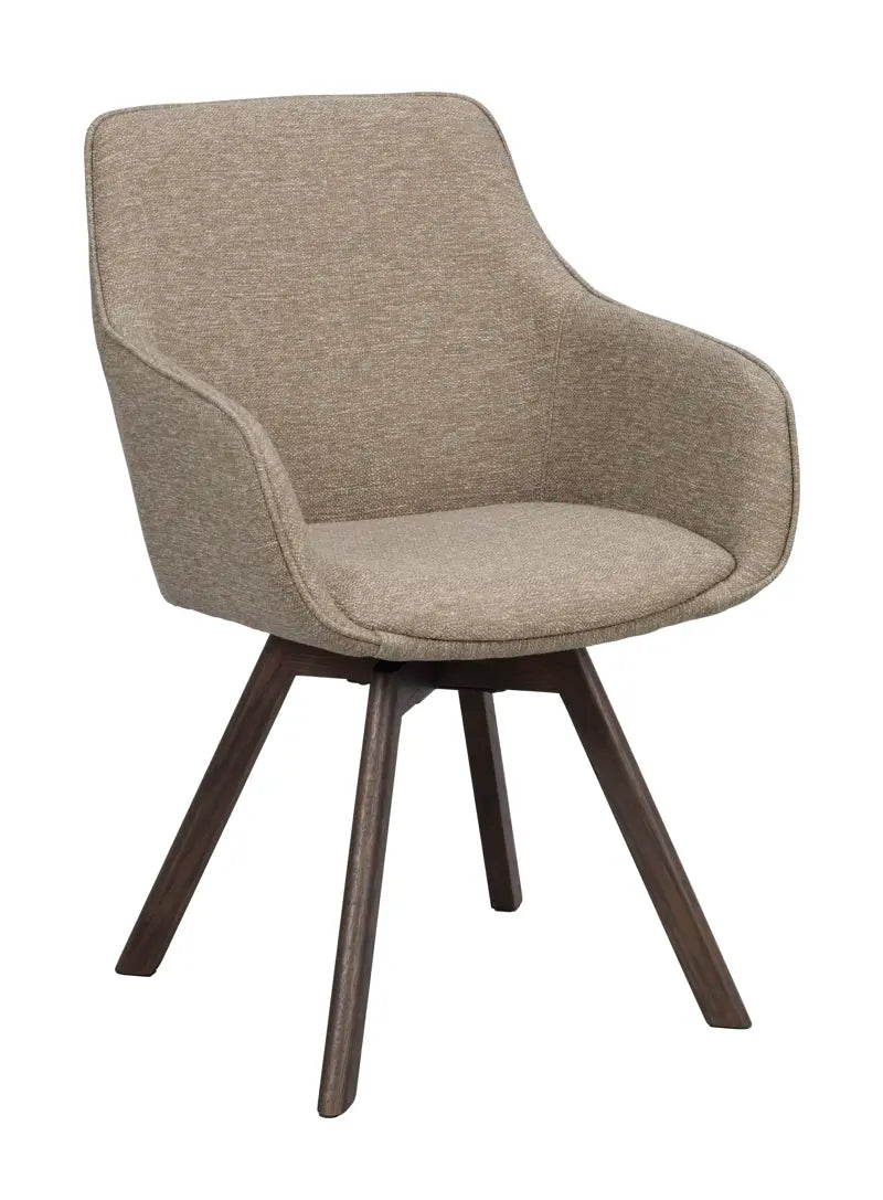 Grace Dining Chair Dark Baige/Brown (Swivel)