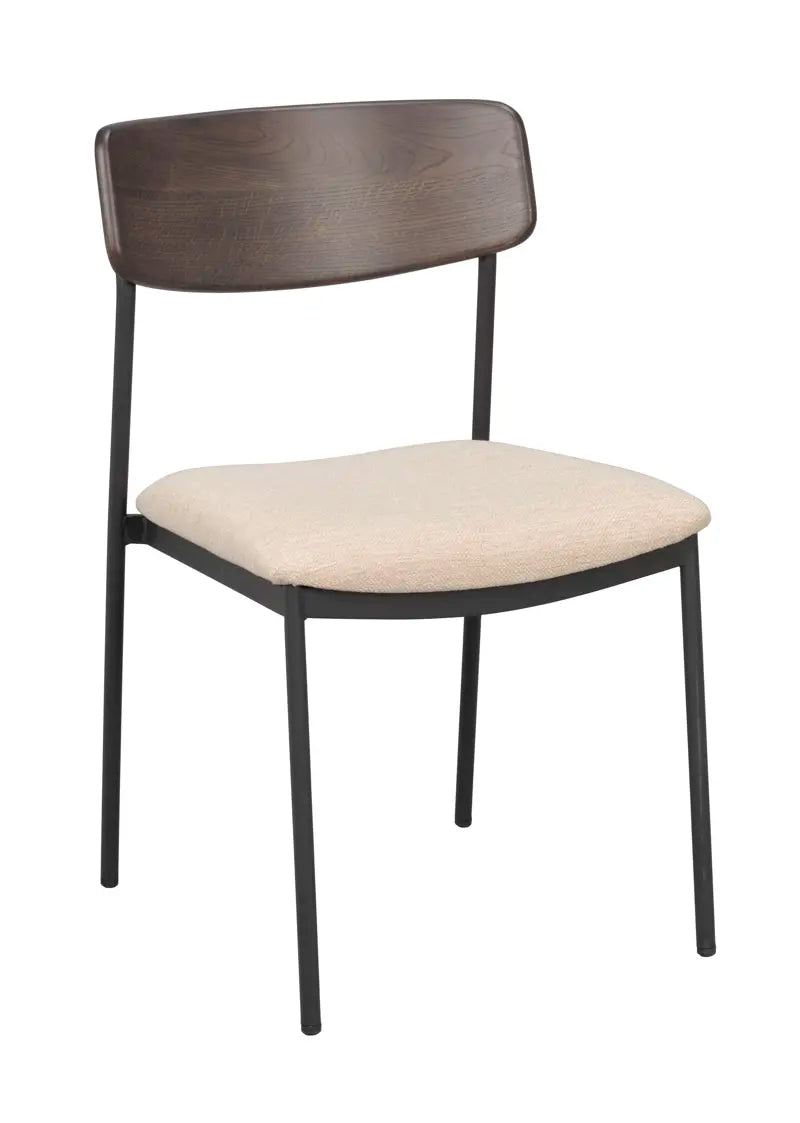 Mont Dining Chair Light Beige/Black (without arms)