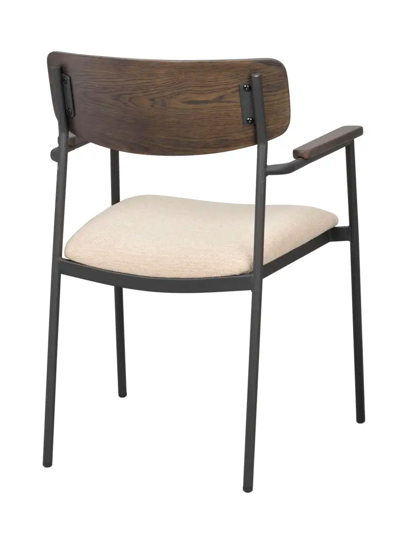 Mont Dining Chair Light Beige/Black/Brown (With arms)
