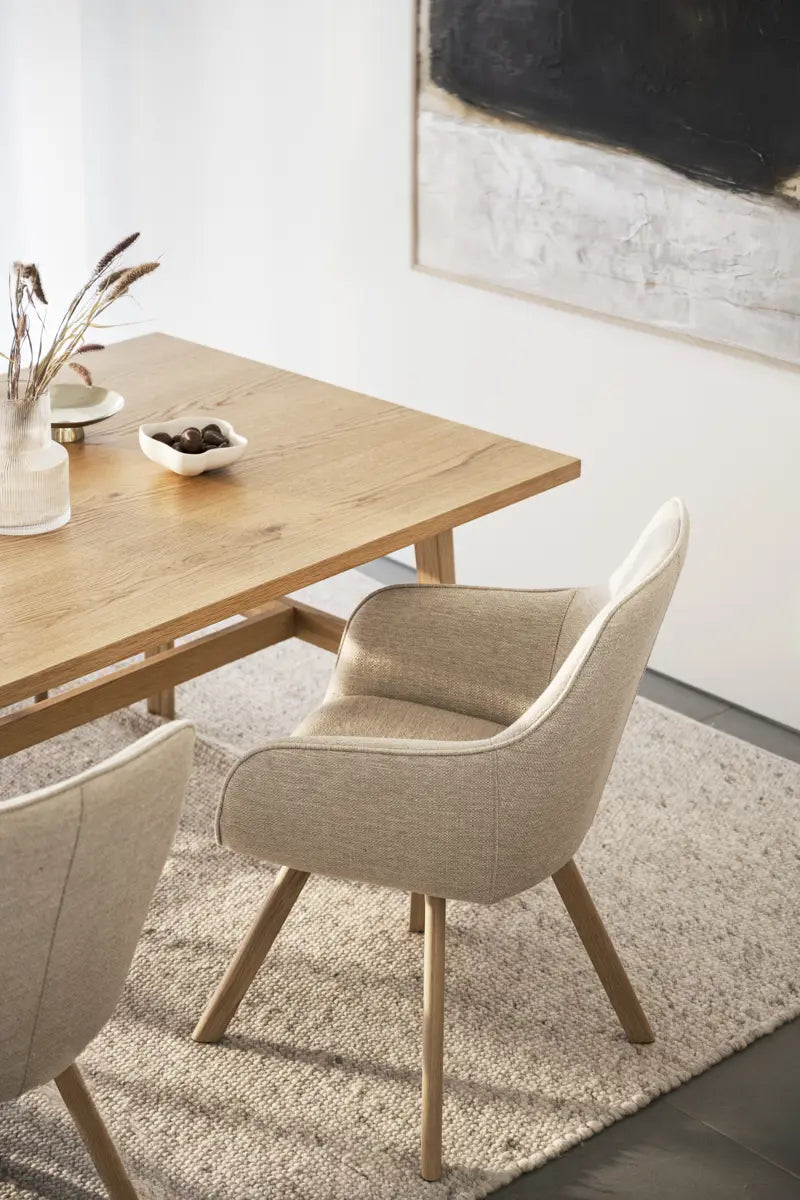 Grace Dining Chair Light Beige/Oak