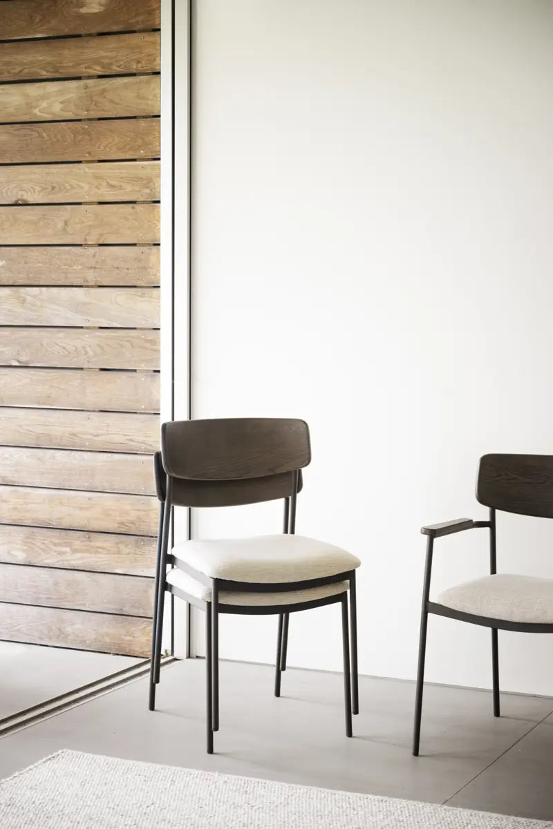 Mont Dining Chair Light Beige/Black (without arms)