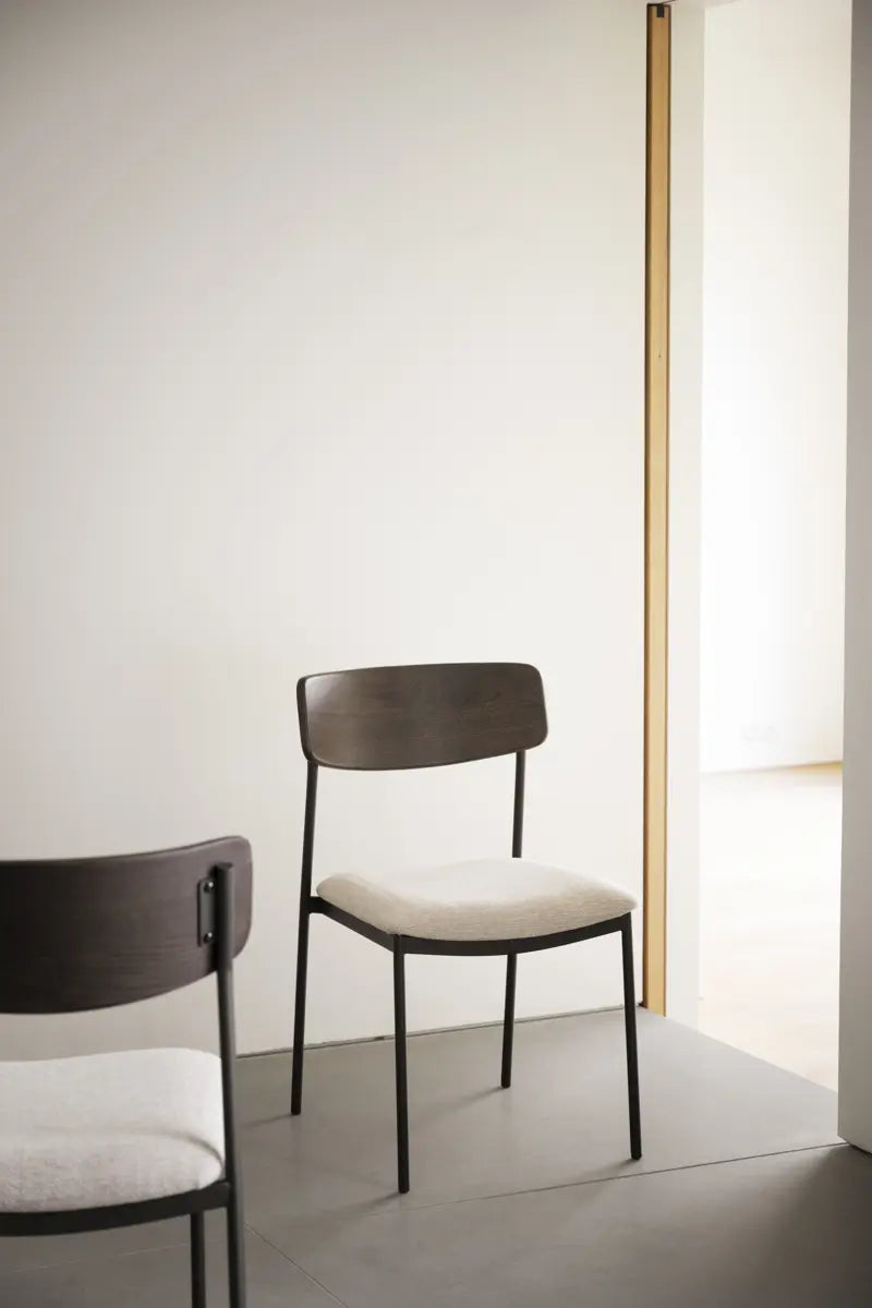 Mont Dining Chair Light Beige/Black (without arms)