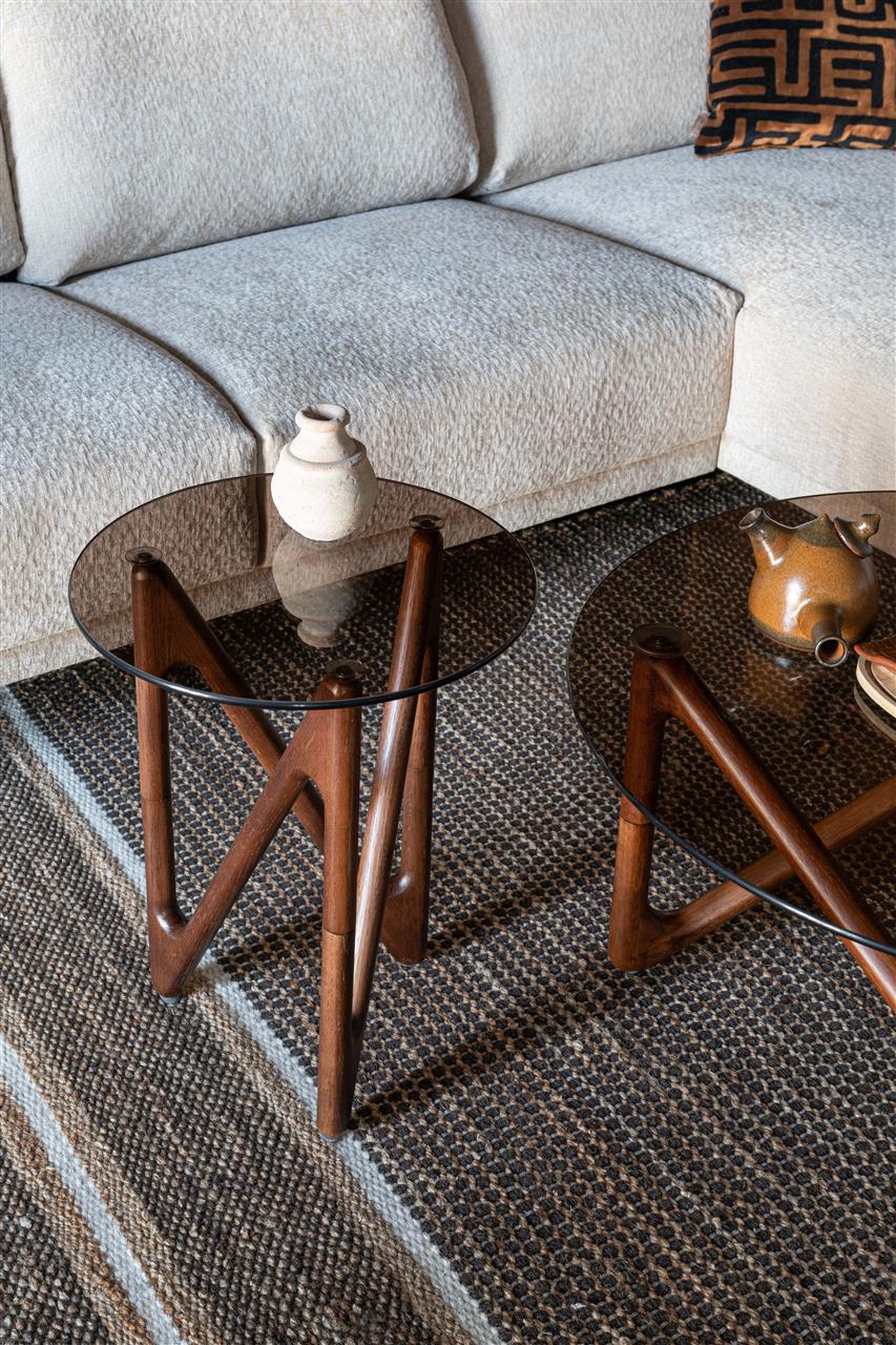 Side Table Nexus Round Walnut 40 cm