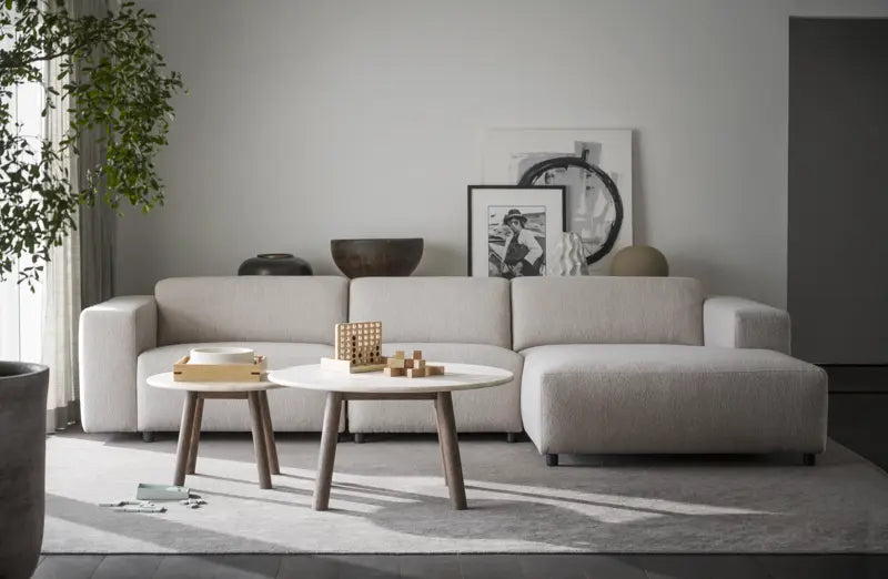 Nuvéa 4-seater Sofa Longue Right Light Beige