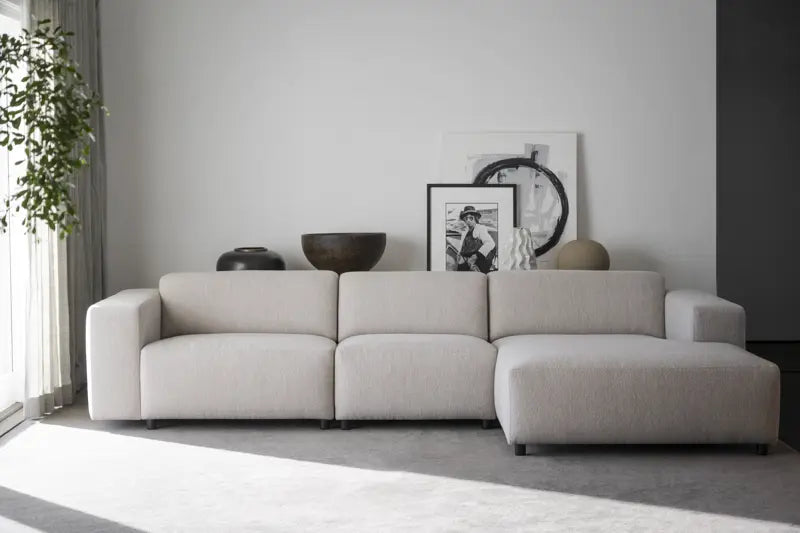 Nuvéa 4-seater Sofa Longue Right Light Beige
