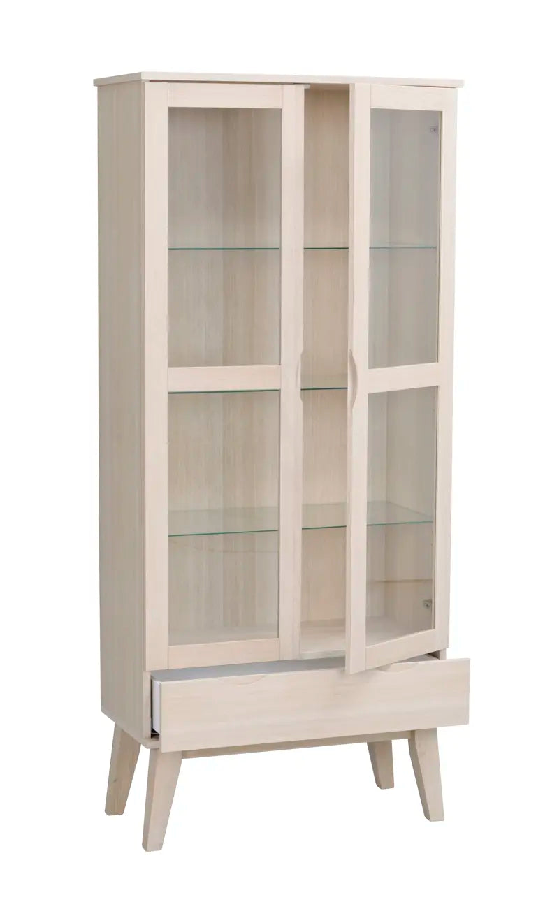Briar Glass Cabinet Whitewash
