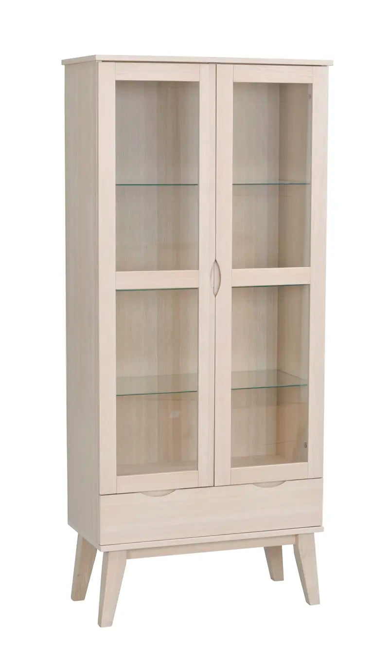 Briar Glass Cabinet Whitewash