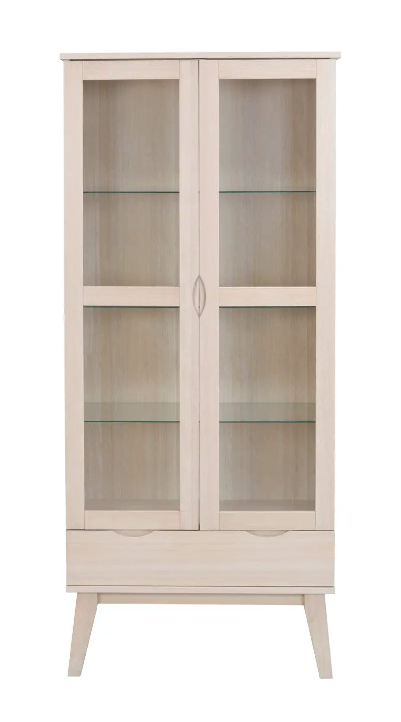 Briar Glass Cabinet Whitewash