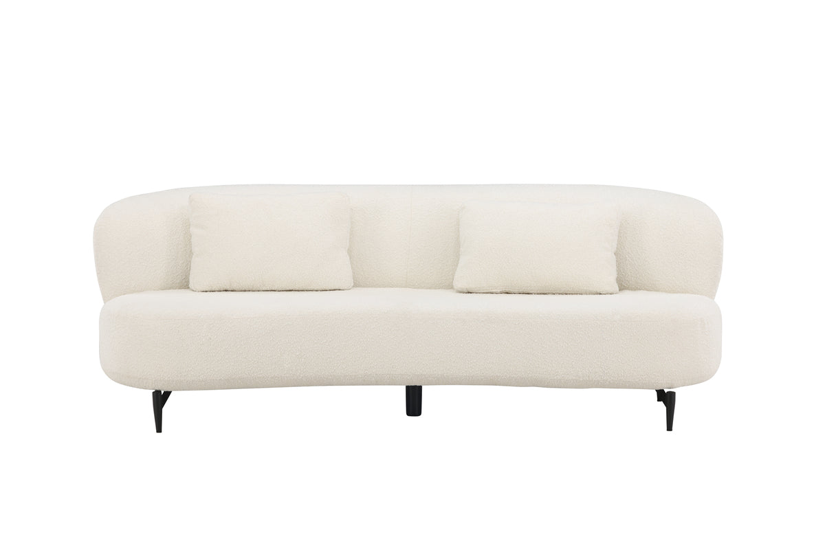 Ardelle Sofa 3-seater White Bouclé