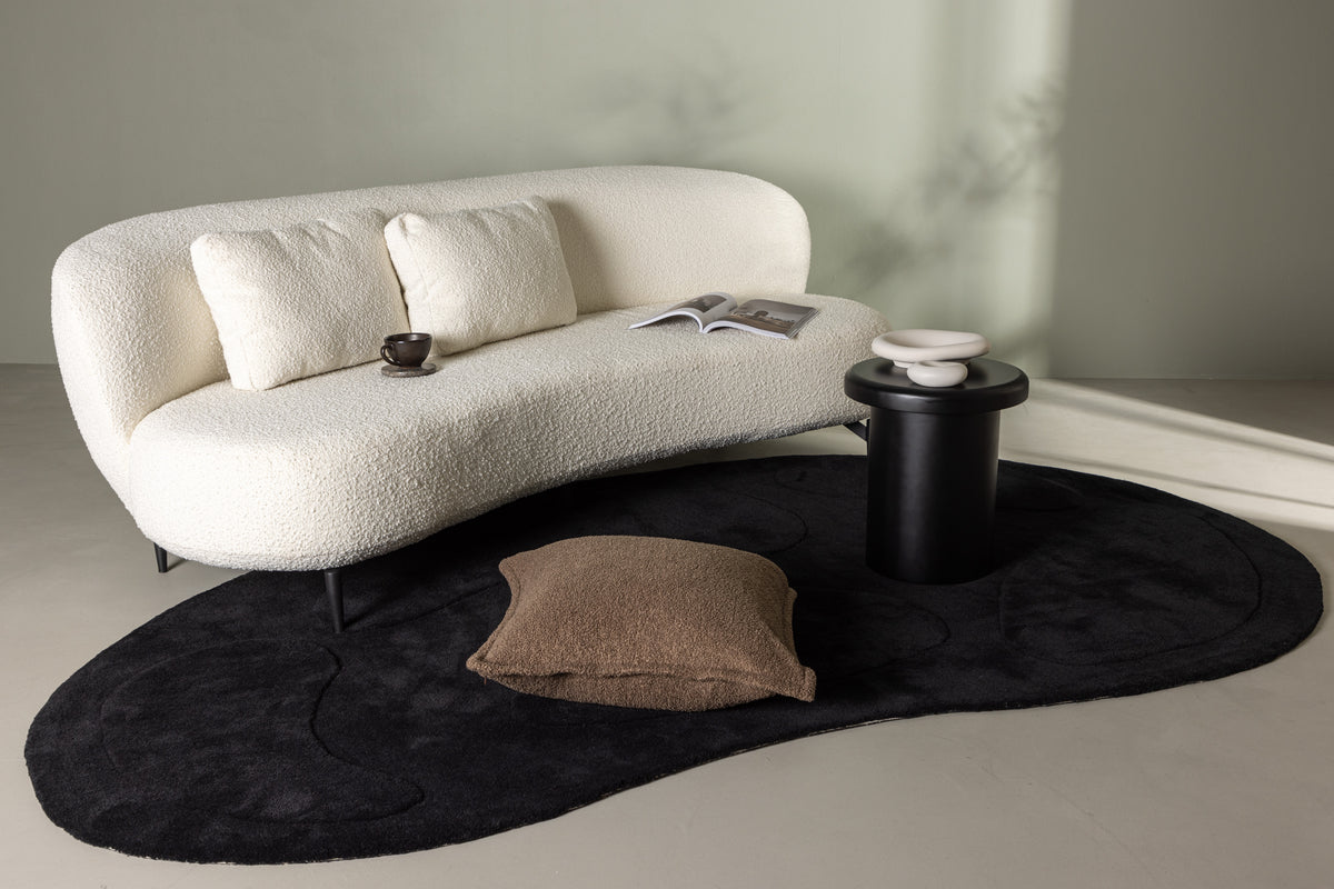 Ardelle Sofa 3-seater White Bouclé