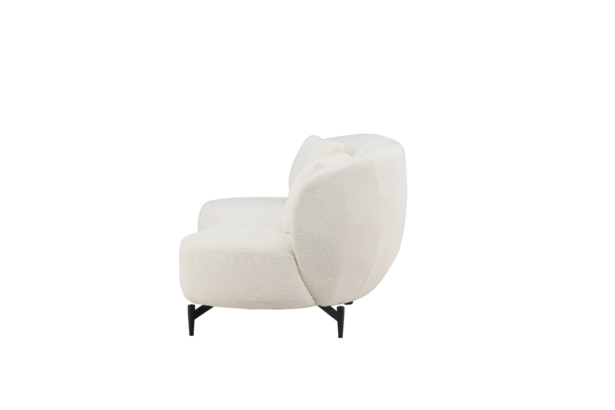 Ardelle Sofa 3-seater White Bouclé