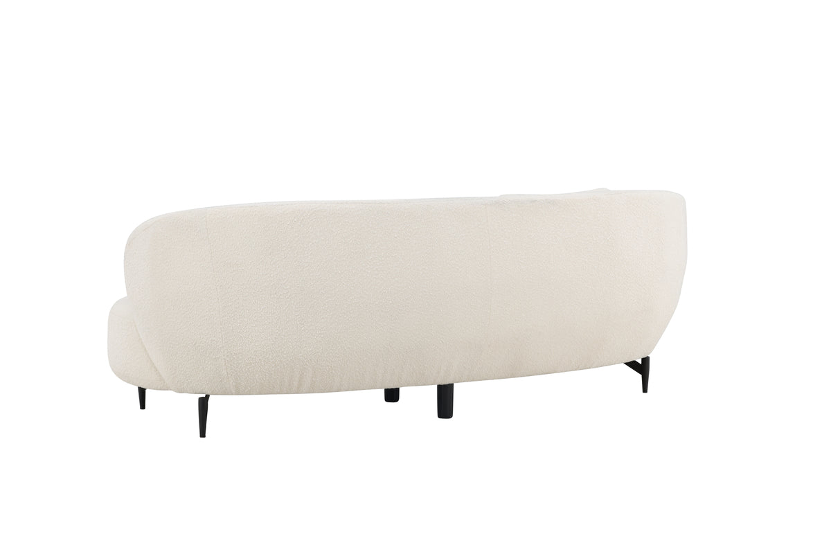 Ardelle Sofa 3-seater White Bouclé