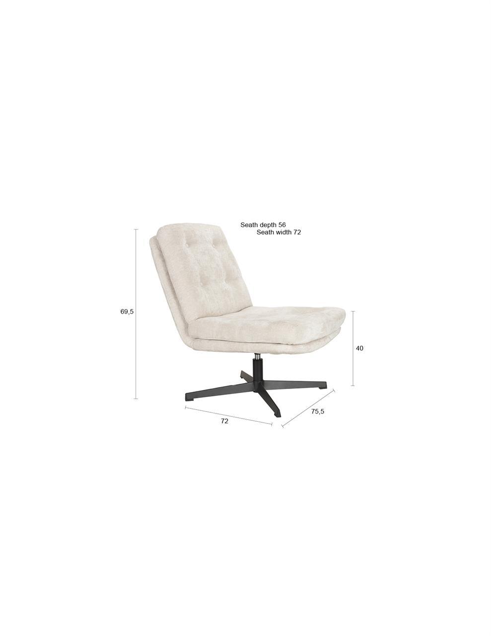Lounge chair Briar Off-White 75.5cm