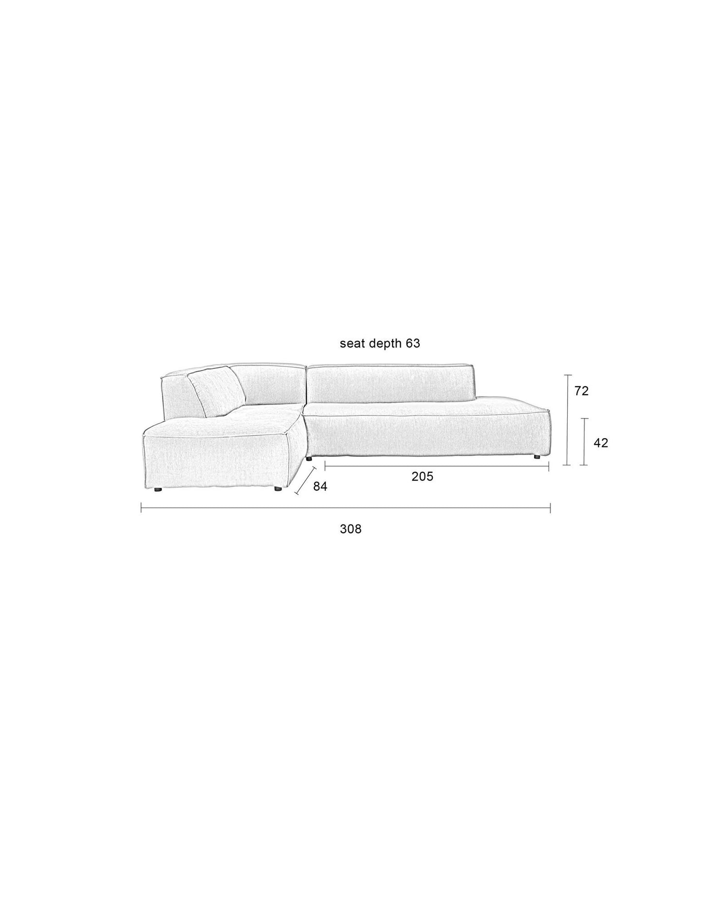 Sofa Zella Right Natural