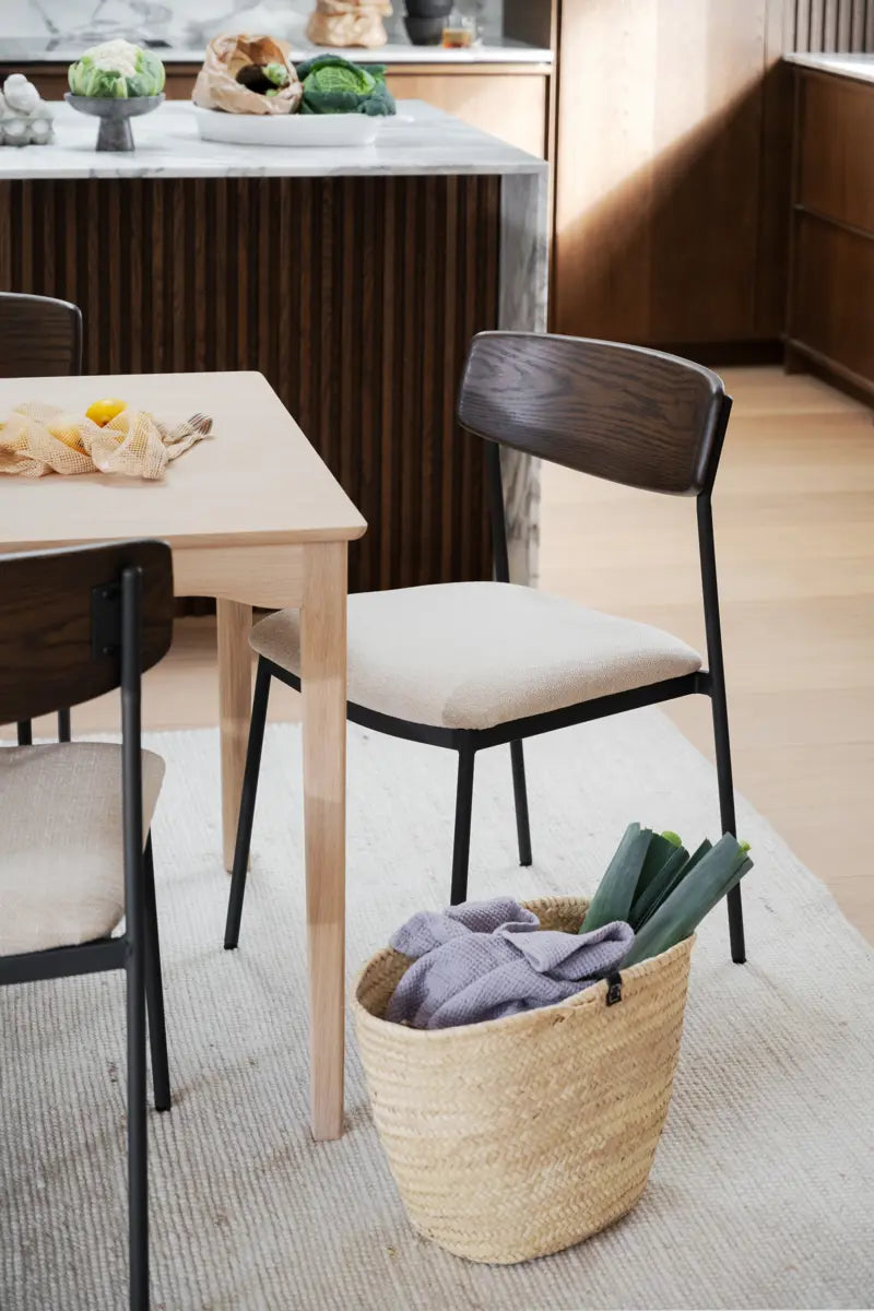 Mont Dining Chair Light Beige/Black (without arms)