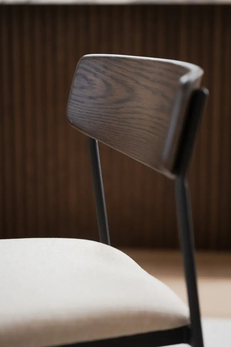 Mont Dining Chair Light Beige/Black (without arms)