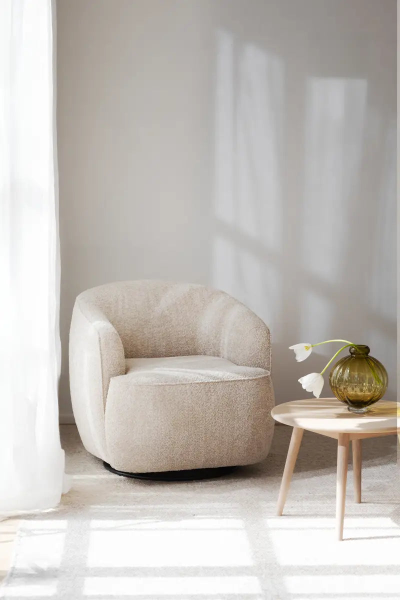 Ivy Armchair Light Beige (Swivel)