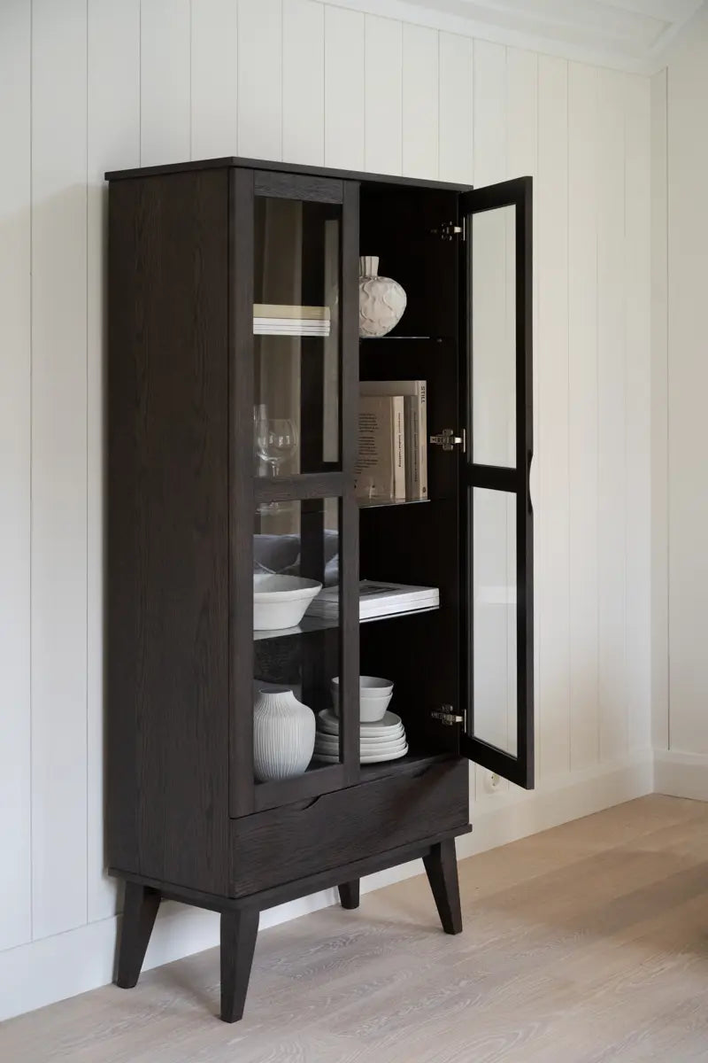 Briar Glass Cabinet Dark Brown