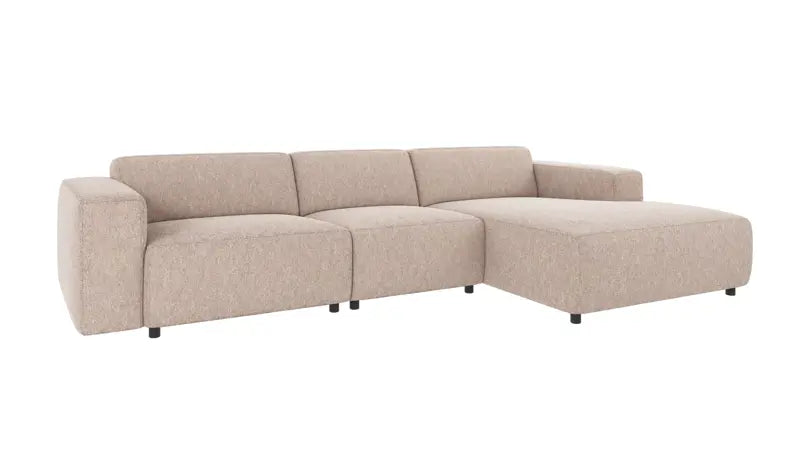 Nuvéa 4-seater Sofa Longue Right Light Beige