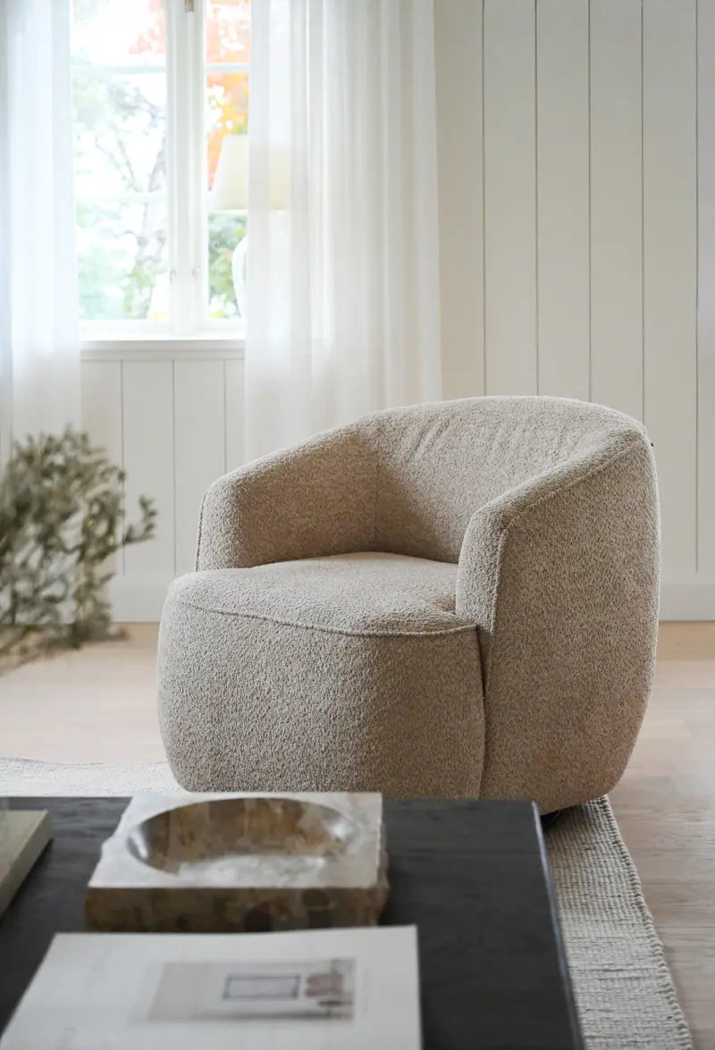 Ivy Armchair Light Beige (Swivel)