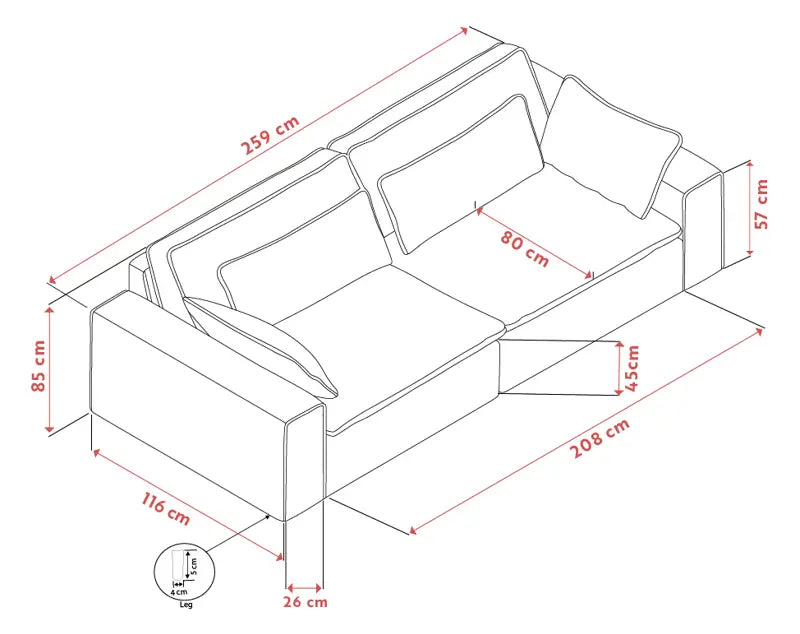 Rovy 3-seater Sofa Beige