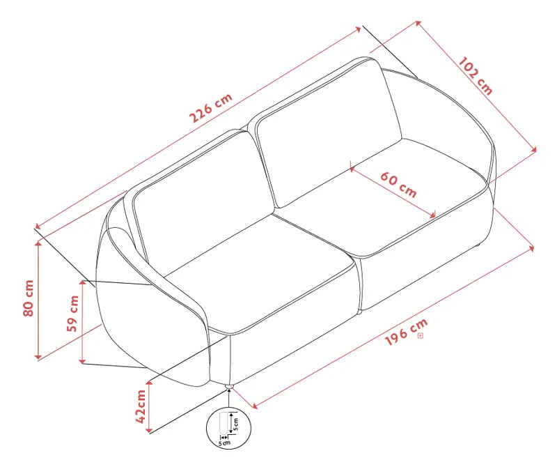 Sorelle 3-seater sofa Light Beige