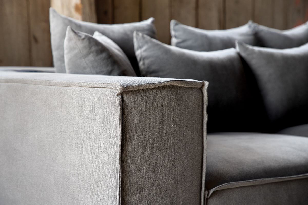 Espresso Grey Sofa 3-seater