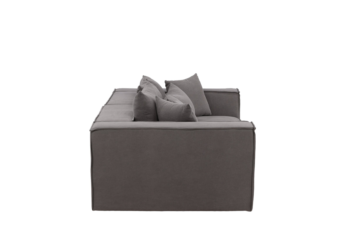 Espresso Grey Sofa 3-seater