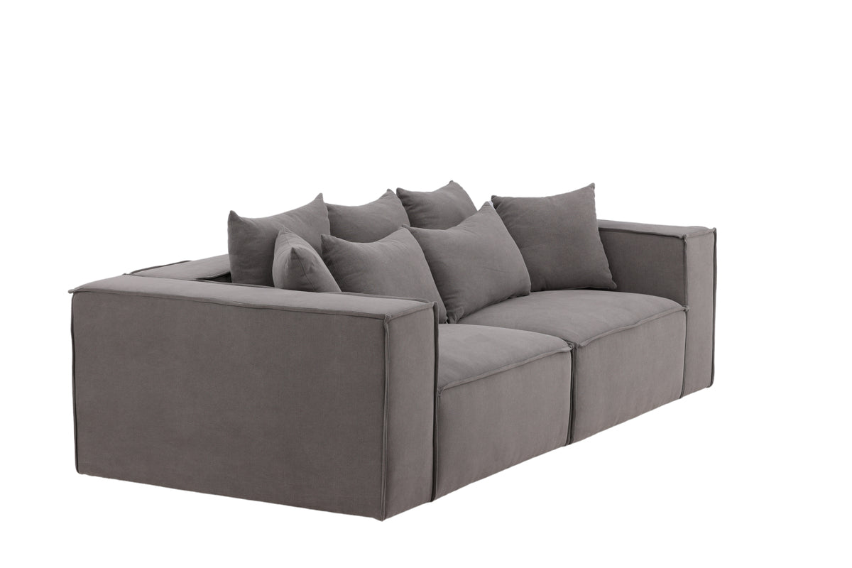 Espresso Grey Sofa 3-seater