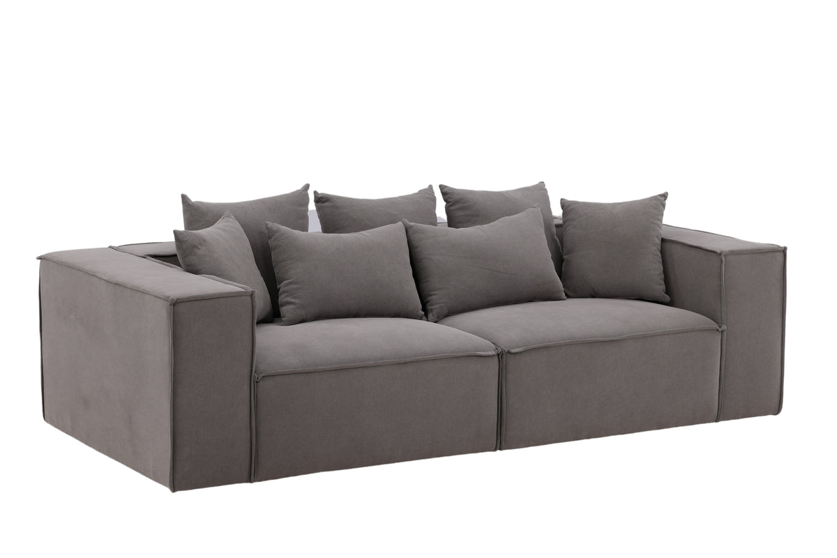 Espresso Grey Sofa 3-seater