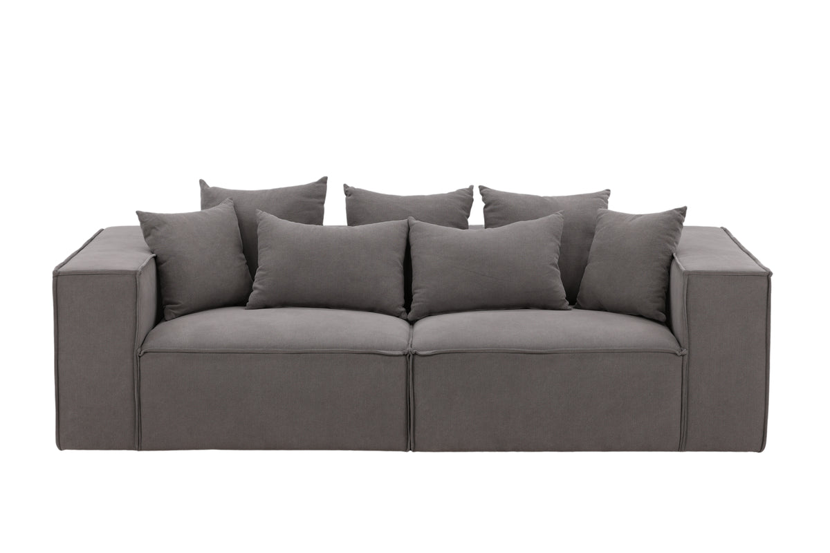 Espresso Grey Sofa 3-seater