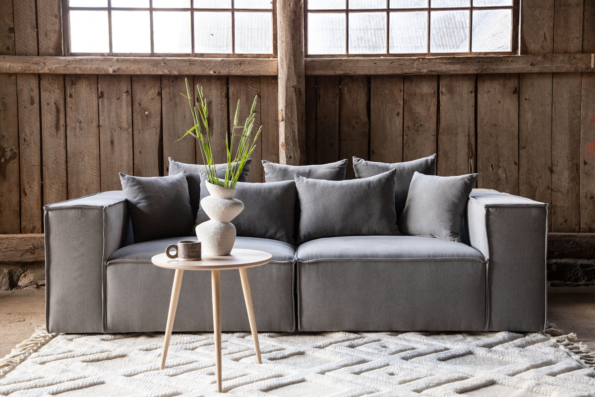 Espresso Grey Sofa 3-seater
