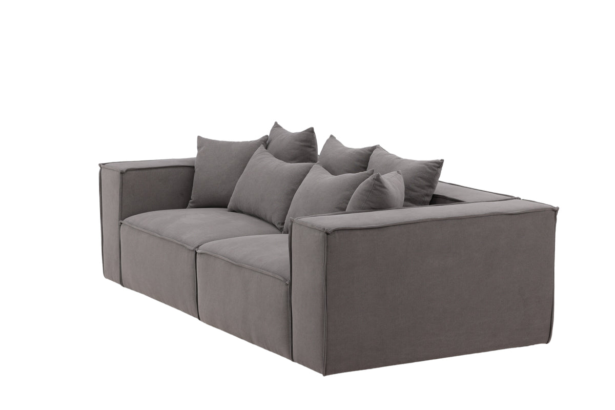Espresso Grey Sofa 3-seater