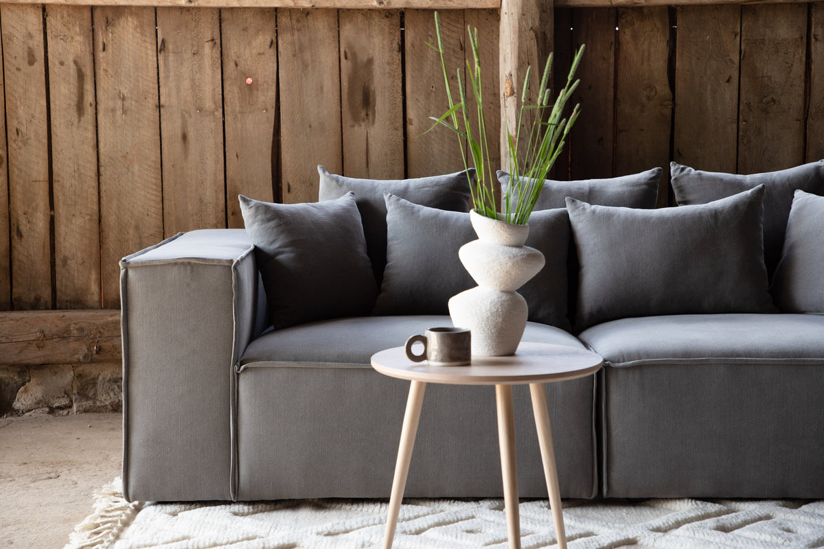 Espresso Grey Sofa 3-seater
