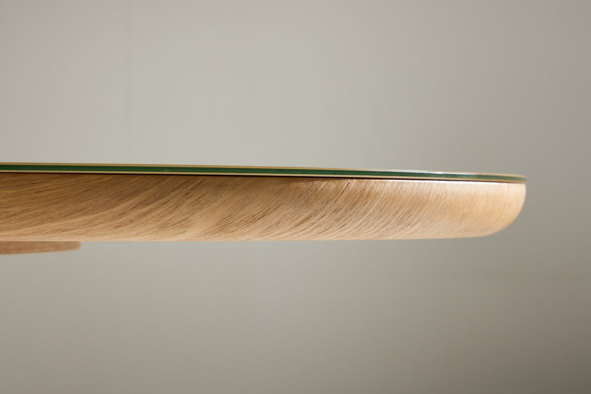 Nova Dining Table Nature (With Glasstop) 200x90
