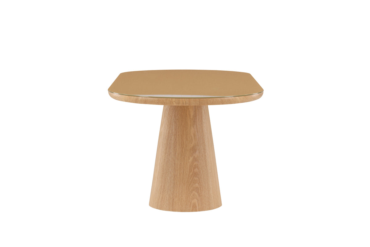 Nova Dining Table Nature (With Glasstop) 200x90