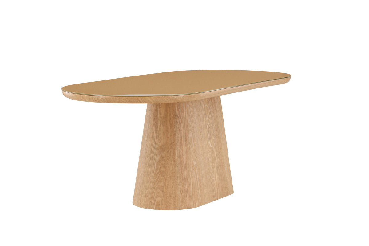 Nova Dining Table Nature (With Glasstop) 200x90