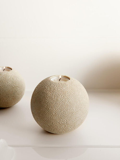 Candleholder Moonsand Creamwhite M