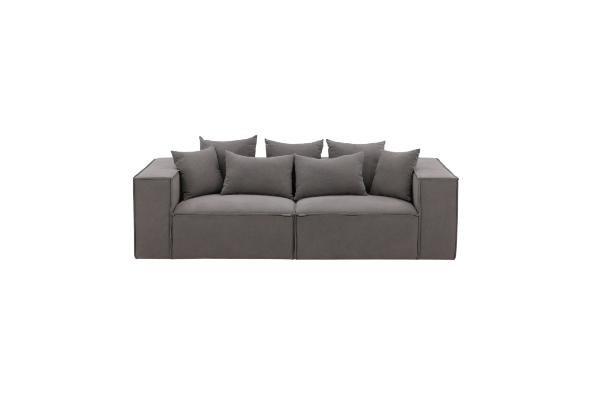 Espresso Grey Sofa 3-seater